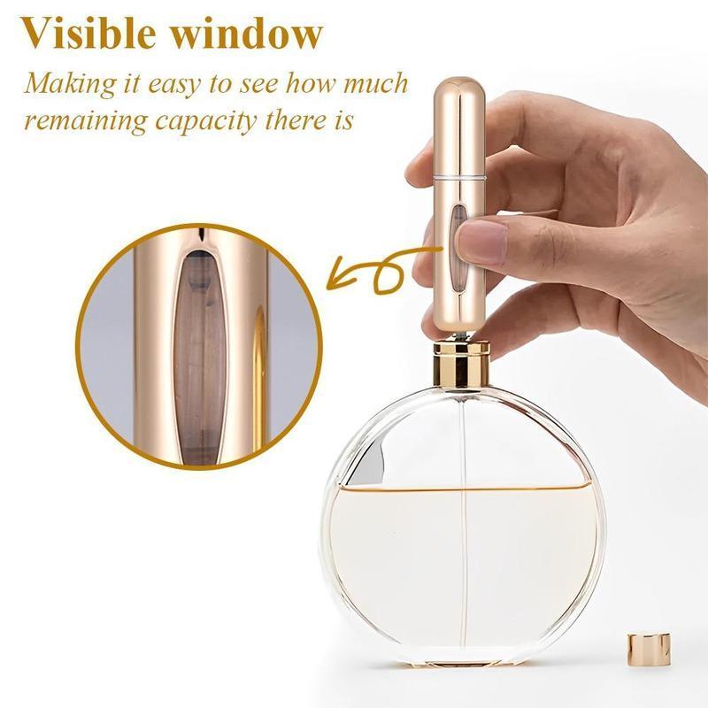 4PCS 5ML Refillable Perfume Atomizer Travel, Portable Mini Pocket Perfume Atomizer for Travel Accessories Tin Canister Organizer Bottle