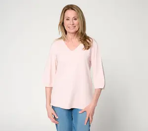 Ree by the Pioneer Woman Essentials Slub Knit V-Neck Top