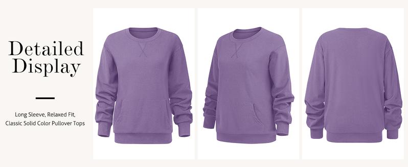 AUSELILY Women's X Crewneck Hoodless Sweatshirt With Kangaroo Pocket  Fleece Longsleeve Casual Style Shirt  Lightweight Pullover 2025 New X Decoration