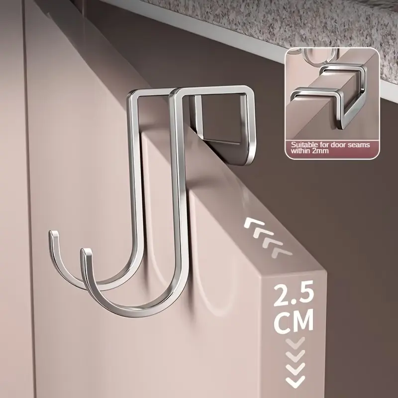 Stainless Steel Double S-Hooks, Pack of 6 (12 hooks total) – Durable metal hooks for home organization, rust-resistant wall hooks, storage hooks