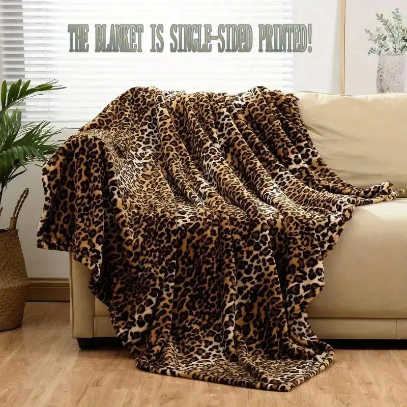 Cozy Leopard Print Soft Flannel Throw Blanket - Super Soft, Lightweight, Single-Sided Cheetah Design for Bed, Sofa, Couch & Travel - 30*40-60*80 Inch, Anti-Pilling, All-Season Comfort for Adults & Youngsters, Allseason Blanket |Cheetah Pattern Blanket