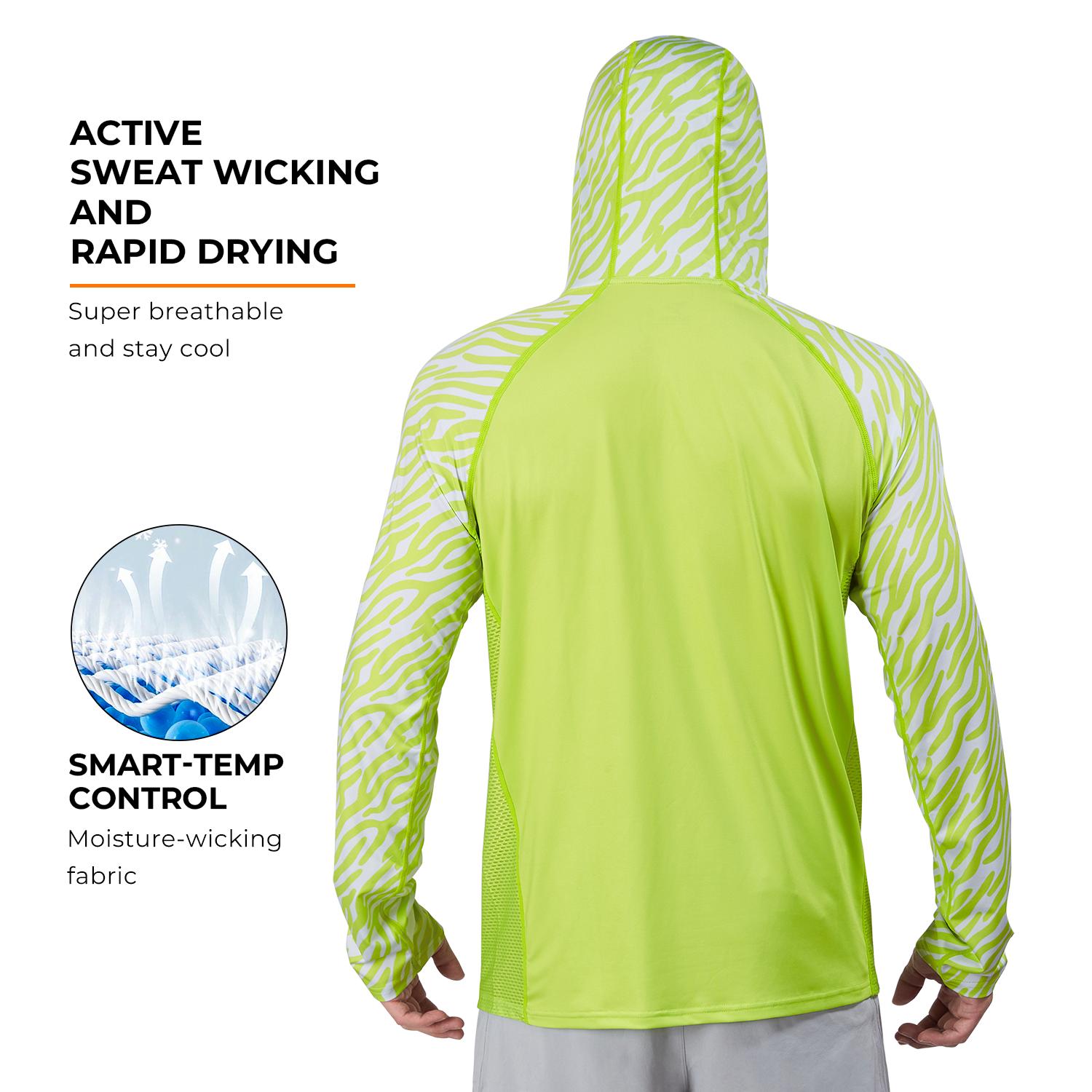 RODEEL 915 Sun Hoodie Shirts w/ Mask Neck Gaiter Men UPF 50+ UV Protection Long Sleeve Lightweight Quick Dry Moisture Wicking Breathable Cooling Activewear for Outdoor Sport Gym Fishing Roofing Landscaping Construction Gardening, Holiday Gift
