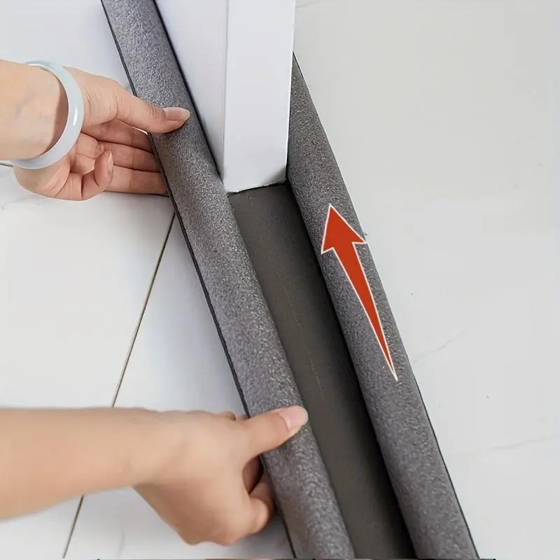 Multifunctional Door Draft Deflector - Multifunctional, durable interior and exterior door draft and sound insulation strips, keeps out insects and enhances home comfort, adjustable door bottom guard, door sweep/draft deflector/easy to install