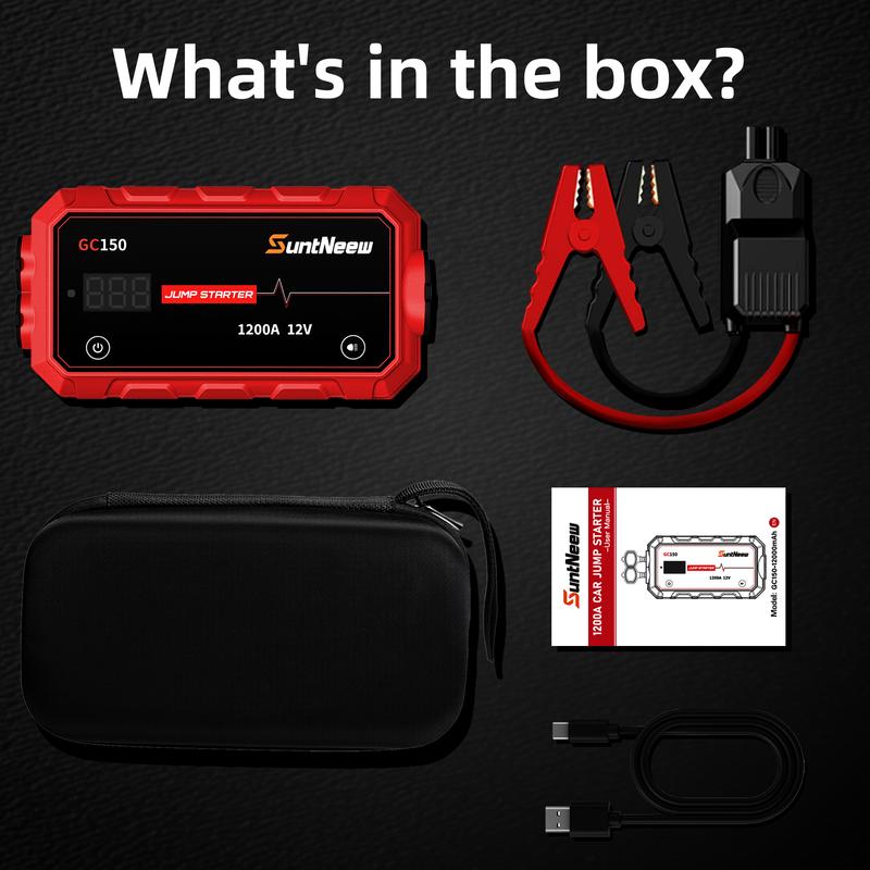 SuntNeew GC400 20000mAh Winter Savior Car Jump Starter Jumper Box Booster Power Bank Battery Charger High Capacity Portable & Versatile for Car Battery Emergency Light Charging Compact