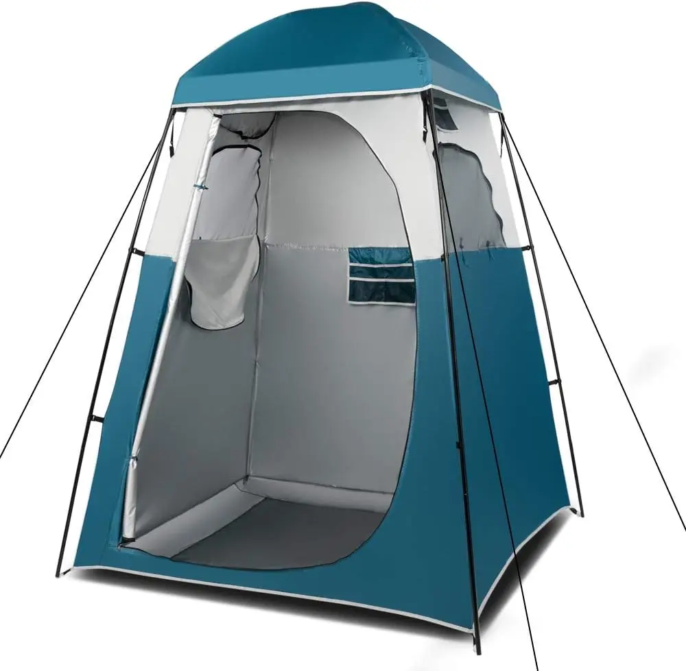 VINGLI 6.7FT Privacy Shower Tent - Portable Changing Room with UV-Blocking Silver Coating, Oxford Mesh Durable Drainage Floor, Zipper, Carrying Bag, Adult Space, Lightweight Portable Outdoor Equipment for Camping, Boat Use
