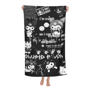 Purple Devil Goth Aesthetic Beach Towel, Soft, Absorbent, Quick-Drying Bath Towels - Perfect For Bathing, Swimming, Camping & Travel