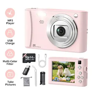 2026 New Vlog Digital Camera: High-definition shooting for selfies, vlogs, and video recording. 800mAh battery, 3.0-inch screen, and 64GB SD card slot. Ideal for vlogs, selfies, photography, video recording, and webcams, perfect for beginners.