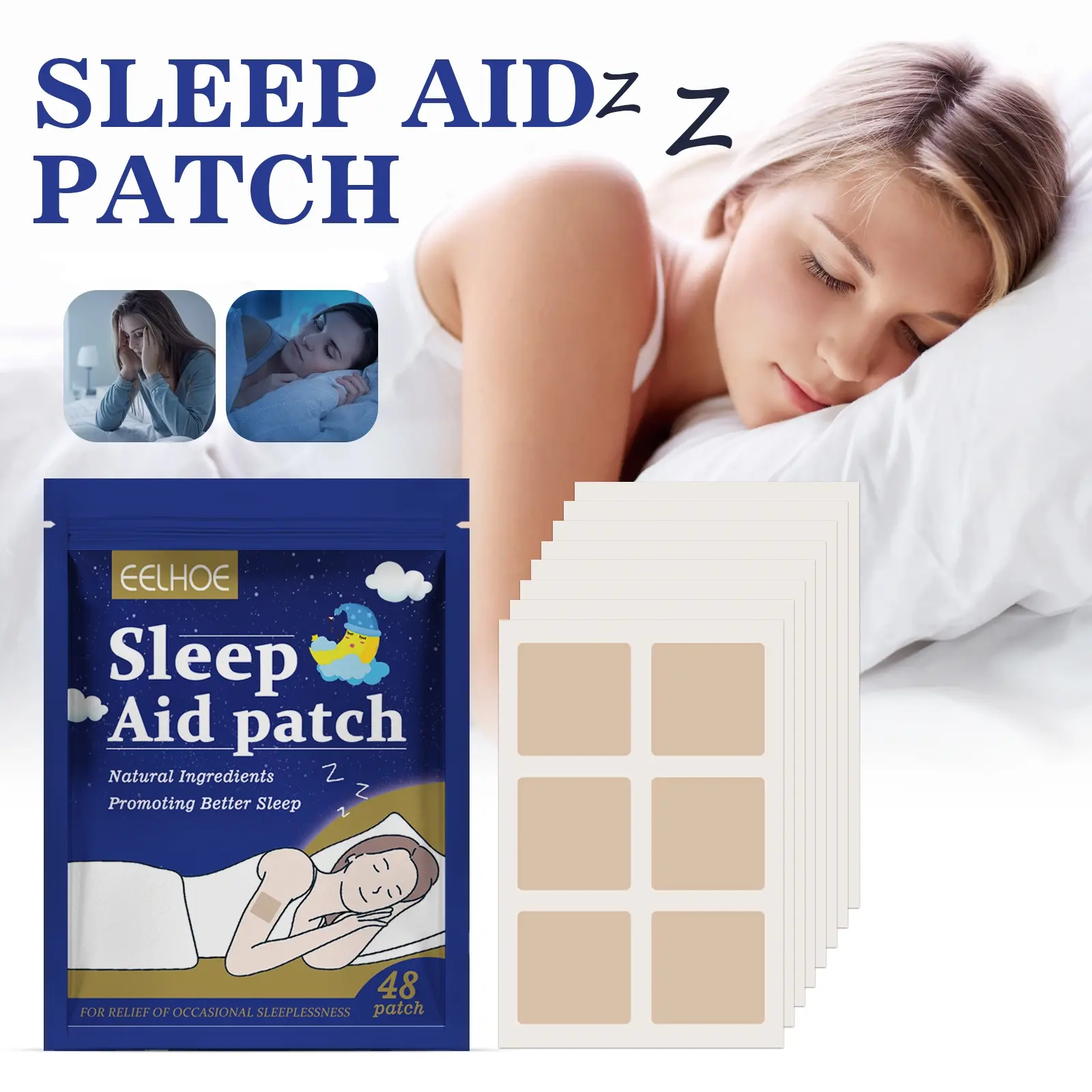 Sleep Patch, 48pcs/box Deep Sleeping Patch, Convenient To Carry, Deep Relaxation, Relieve Muscle Tension, Improve Sleep Quality