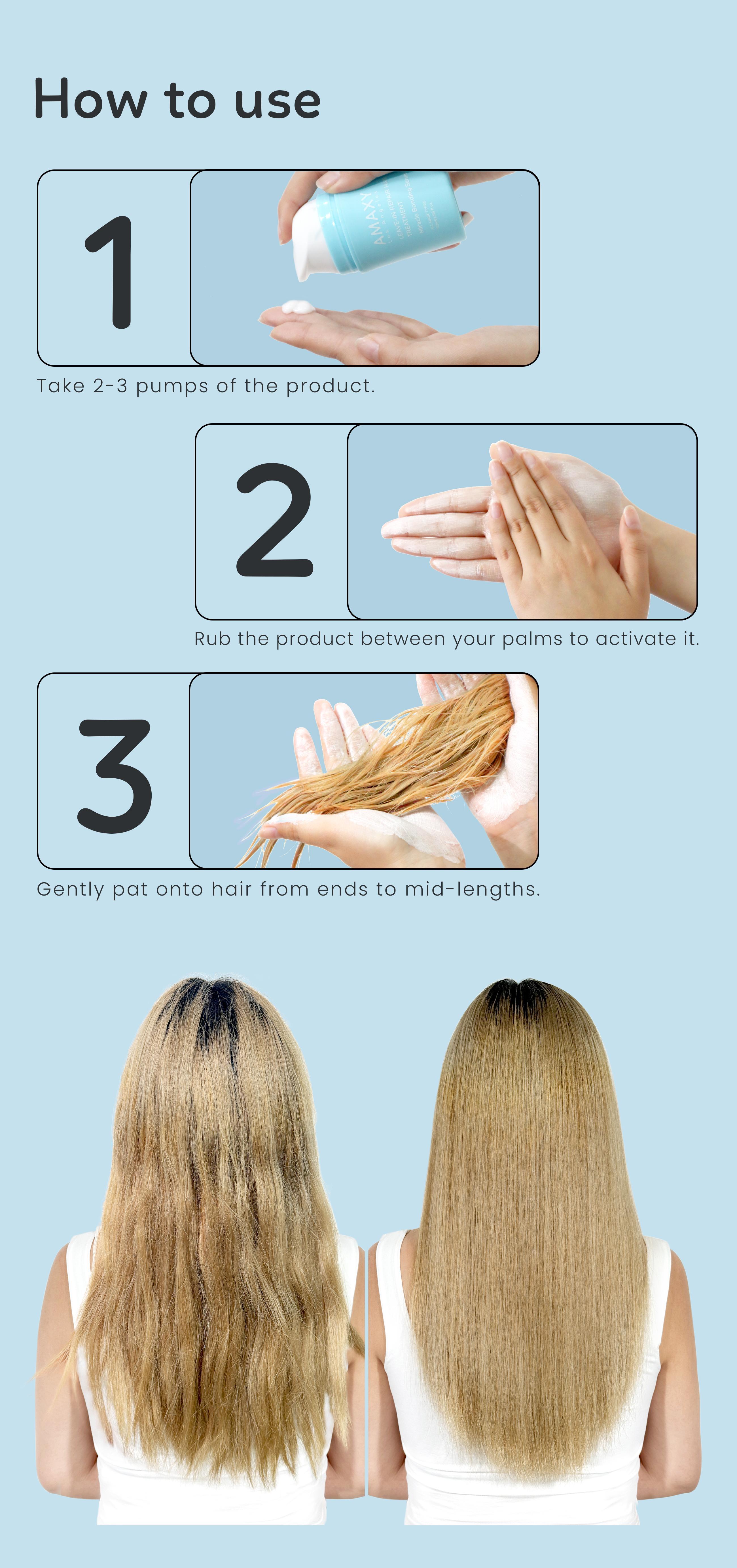 AMAXY | Miracle Bonding Serum,3 Minutes Hair Repair, No Rinse, Soft and Shine Treatment Serum Frizz Peptide AMAXY | Miracle Bonding Serum,3 Minutes Hair Repair, No Rinse, Soft and Shine Treatment Serum Frizz Peptide