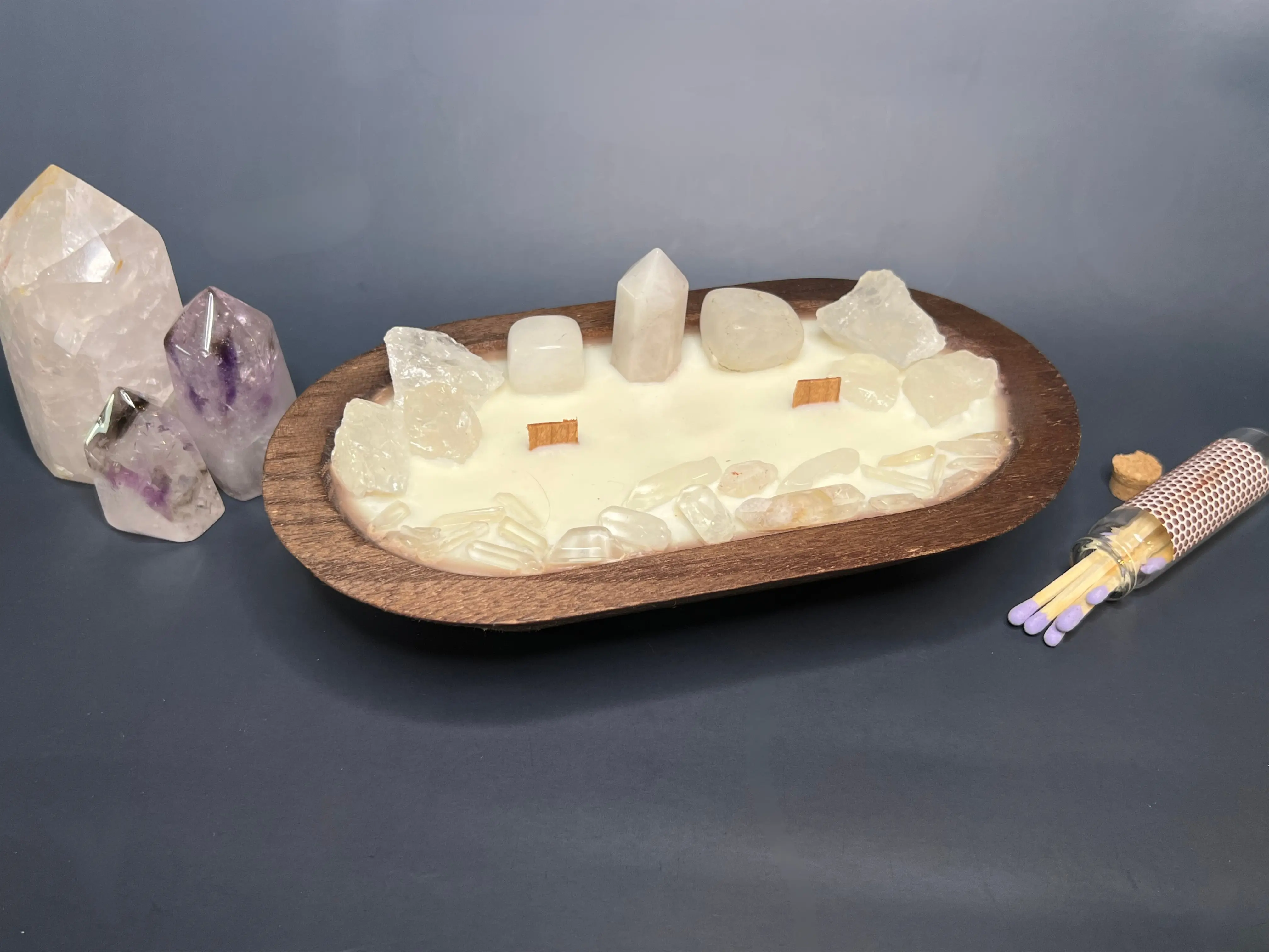 Charging & Clarifying Large Wooden Bowl Candle