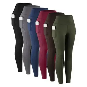 6pcs Women's High-Waisted Leggings - Non-See-Through Pants with Side Pockets, Stretchy All-Season & Casual Pants, Machine Washable Everyday Pants for Women, Leggings for Women, Leggings with Pockets, Womens Leggings, Women Leggings Pants, Stretchy Pants