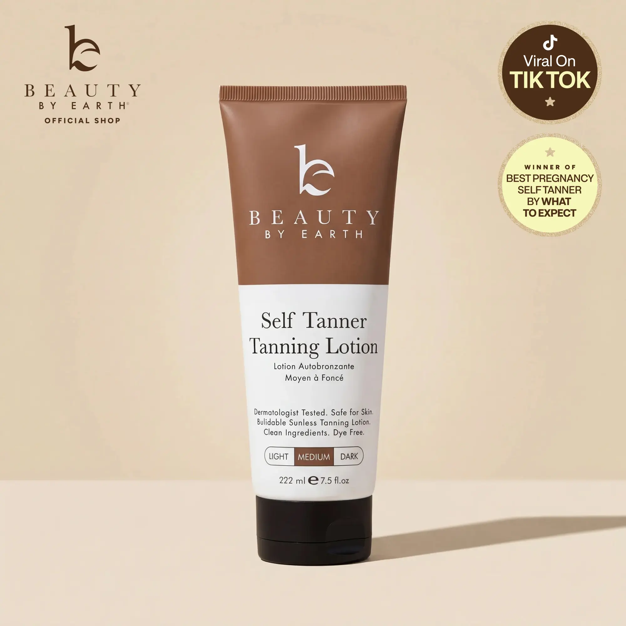Beauty by Earth Self Tanner Body Lotion - Best Gradual Natural Bronzed Sunless Hydrating Streak Free Tanning Glow Made in USA, Vegan Cruelty Free Pregnancy Safe