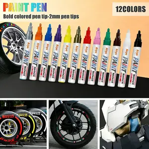 【2026 New Upgraded Waterproof Tire Paint Pen】Permanent Oil-Based Marker for Rims - DIY Custom Lettering Auto Detailing Tool, Quick-Dry & Fade-Resistant Tire Coating, Easy Application Car Mods Accessories Gift for Men