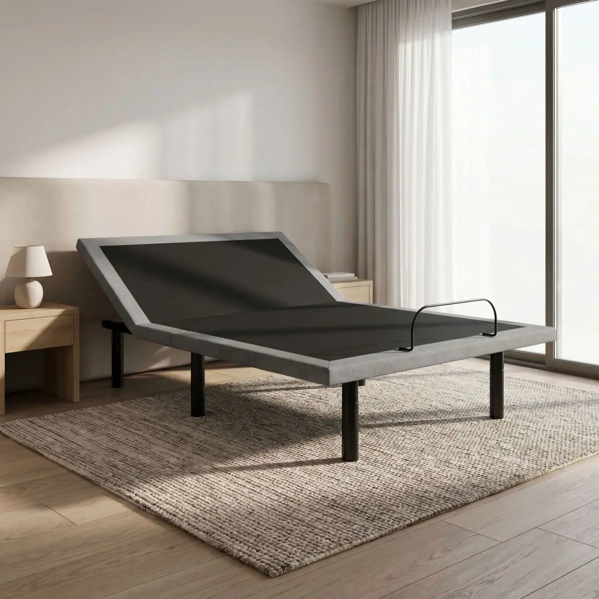 Aobtkel Queen Size Adjustable Electric Bed Base with Wireless Remote, Independent Head-Foot Incline, Quiet Dual Motors, Zero Gravity Position, Memory Presets, Foldable Stainless Steel Mattress Foundation, Tool-Free Assembly for Modern Home Decor Bedroom