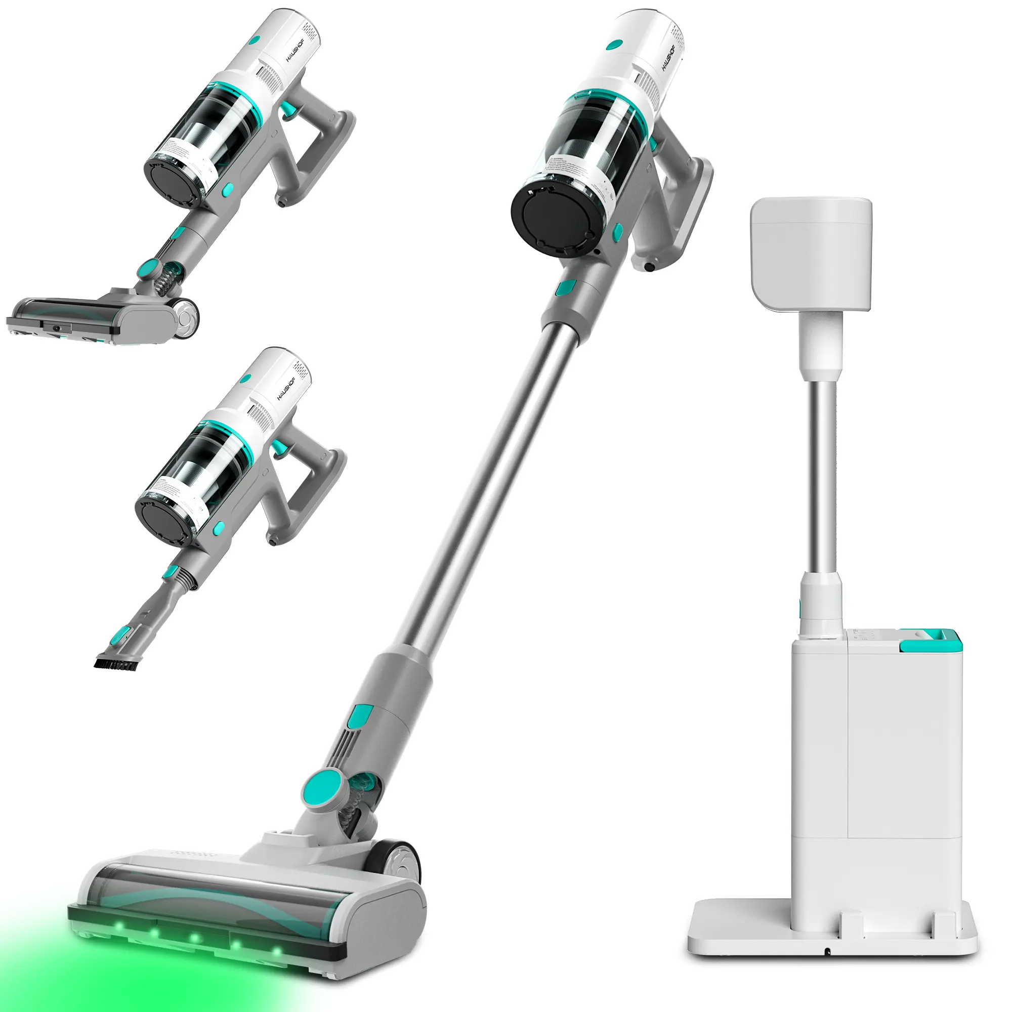 #BacktoSchool HAUSHOF Cordless Vacuum Cleaner with Auto Empty Station, 250W Motor, HEPA Filter, Anti-Tangle Brushroll, Stick Vacuum for Pet Hair, Hardwood Floors, Carpets