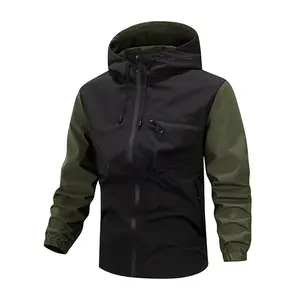 Mountain Outdoor Waterproof Hiking Jacket Men Spring Autumn Coat Trekking Casual Loose Windbreaker with Hood
