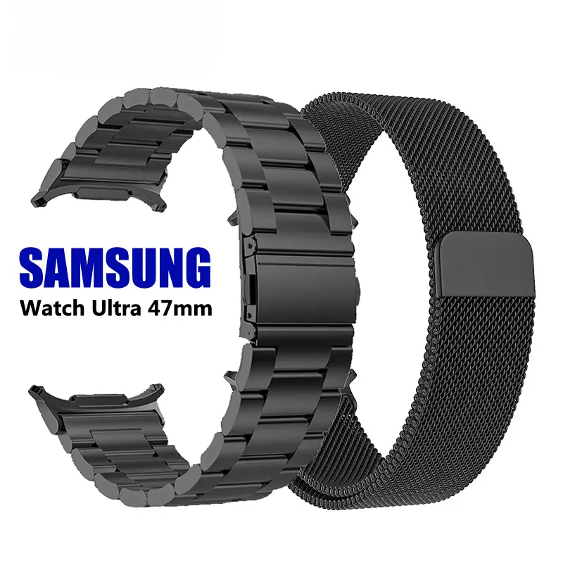 Metal Magnetic Clasp Smart Watch Strap - Stainless Steel Mesh, No Battery Needed, 3 Other Styles Replacement Bracelet for Samsung Galaxy Watch Ultra 1/2 (2025) 47mm Wearable Tech Accessory, Accessories, Smart Watch Straps