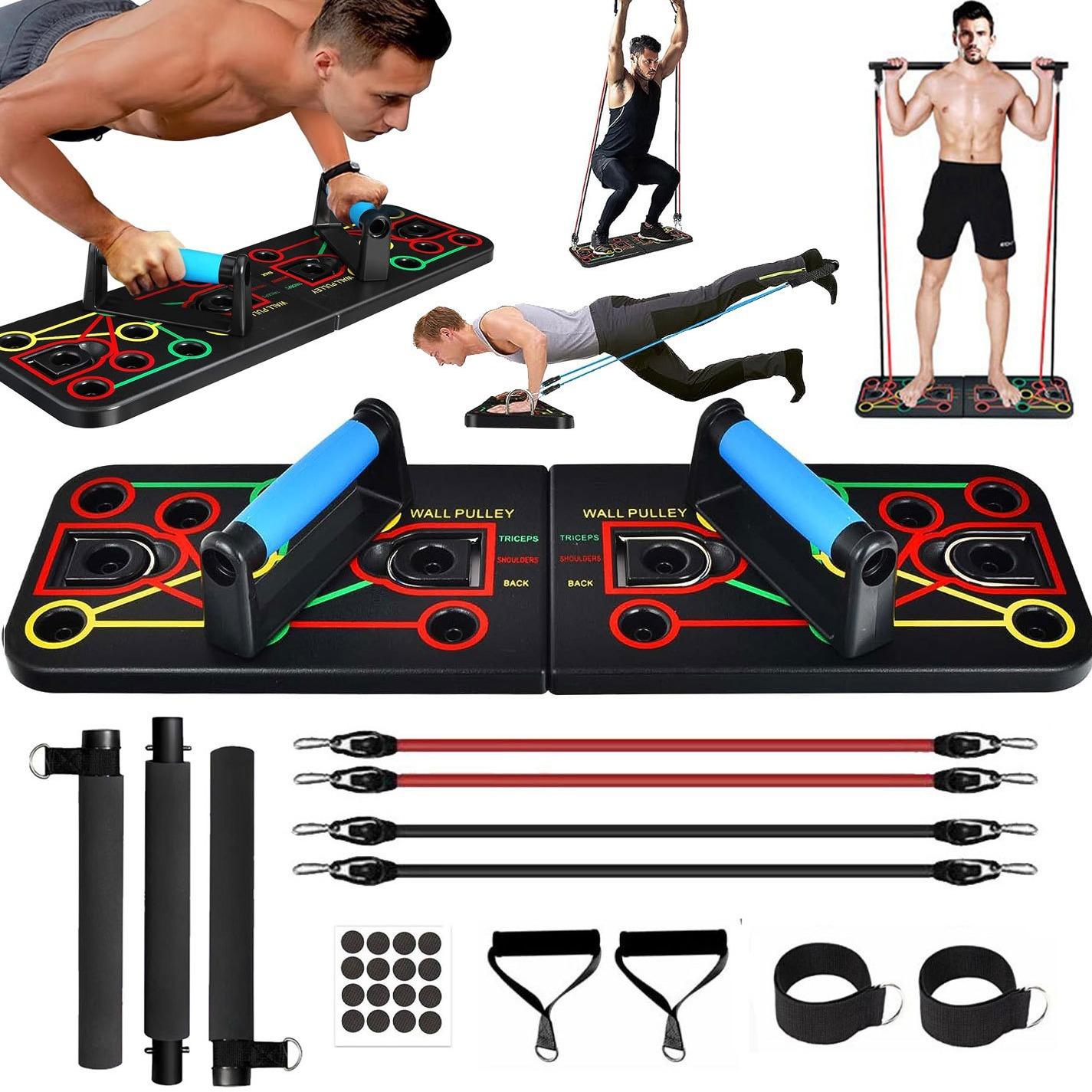 16-in-1 Multi-Function Push Up Handles: Portable, Foldable, and Suitable for Men and Women - ABS Material, No Power Required Home Gym Exercise Equipment