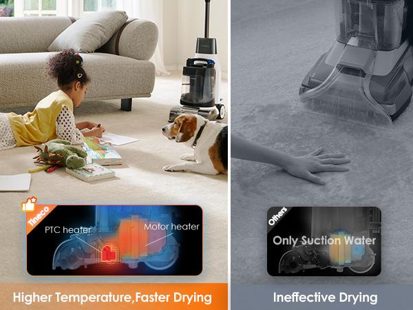 Tineco CARPET ONE Cruiser Smart Carpet Cleaner with Self-Cleaning FlashDry Technology 167℉ PowerDry 130W Suction for Deep Cleaning of Carpets & Upholstery