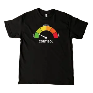 High Cortisol Low Cortisol Funny Casual 100% Cotton Heavyweight Short Sleeve Shirt Streetwear Crewneck
