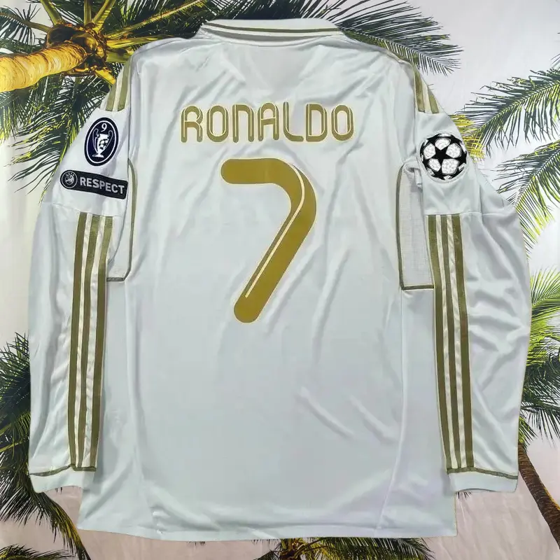 2011 2012 Home Retro No.7 Ronaldo Gold LongSleeves Fan Edition soccer jersey  Crafted with Premium Artistry