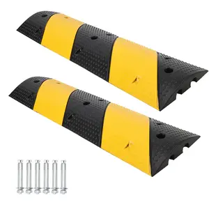 [FLASH SALE] Garvee 3.3 Ft Rubber Speed Bump, 2 Pack 2 Channel Modular Heavy Duty Speed Bumps Humps 25000 lbs Load Capacity, Cable Protector Ramp for Asphalt Concrete Gravel Driveway Road