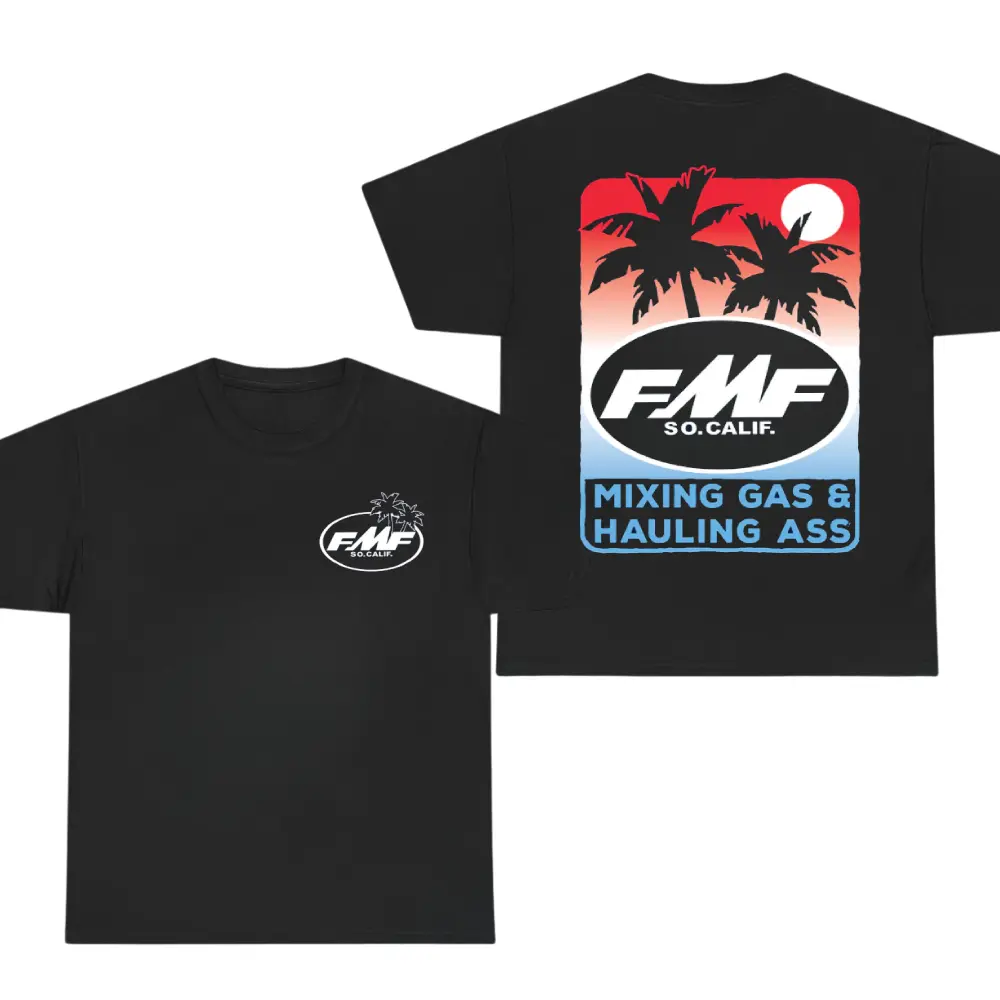 FMF Racing Mixing Gas & Hauling Ass T-Shirt – Double Sided Motocross Graphic for Dirt Bike Fans, Men short-sleeve shirts.
