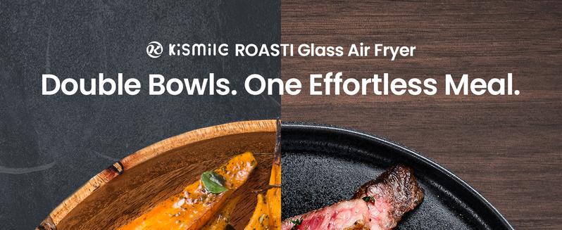 Kismile 5-in-1 Glass Air Fryer Upgraded Toaster Oven 1750W 25QT 12-in-1 Functionality Adjustable Temp Time Freezer Dishwasher Safe Kitchen Appliances Multifunctional Machine with 95% Less Oil