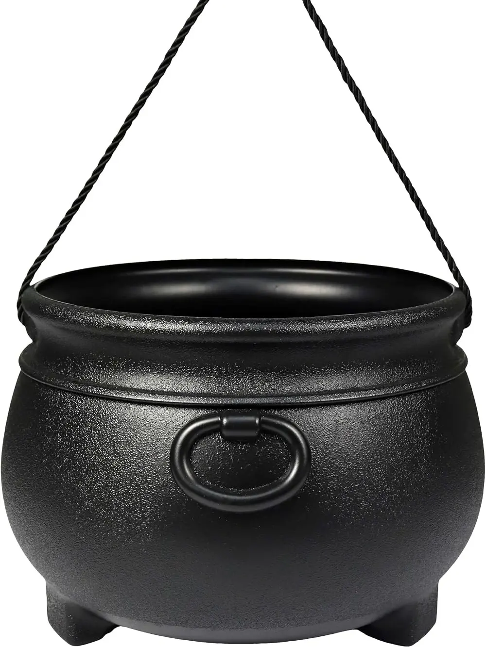 Halloween Fall Gift Black Cauldron - Large Plastic  Pot of Gold Coin Party Bucket Decor - Halloween Witch Kettle For Candy, Treats & Punch Bowl