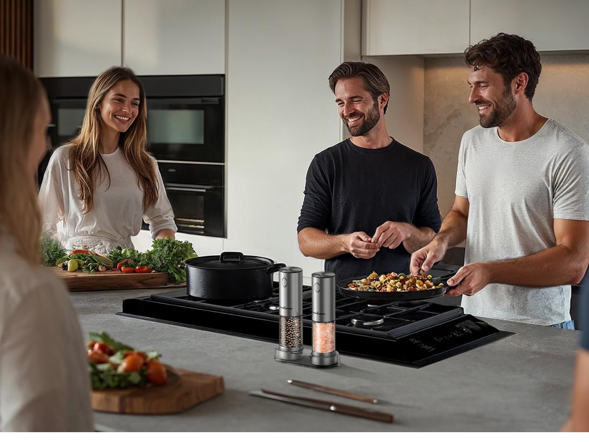 [Large Capacity and LED Light] Electric Salt and Pepper Grinder Set, 3.2oz Larger Rechargeable Automatic with 6 Adjustable Coarseness, Ground Cannon Shaker Peppermill, Black Friday and Christmas Gift