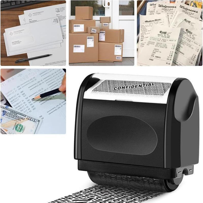 5-Pack Roller Stamp PrivacyProtection Address & Billing Info Blocker for IdentityTheft Prevention 100m Long Lasting Ink Roll Home &Office Mailing Essential, 2026 New Year To Protect Yourself