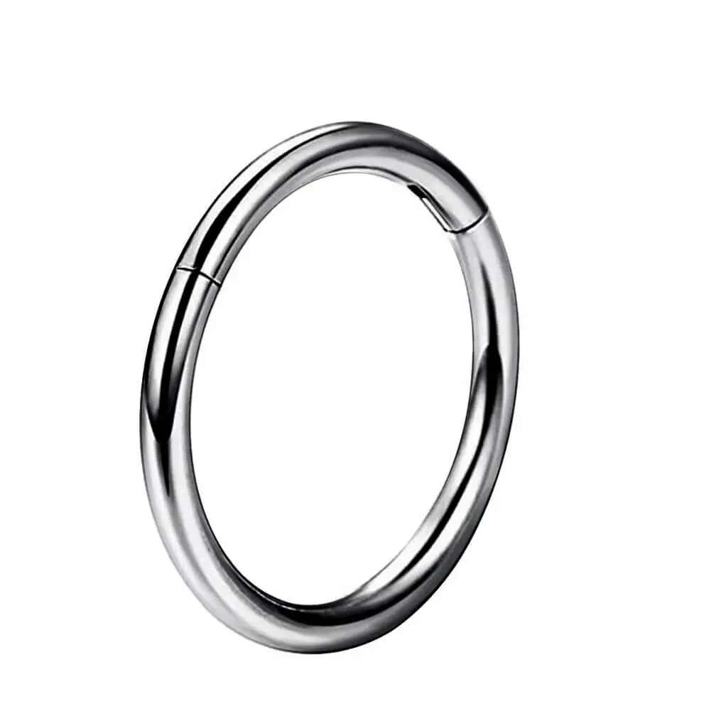 OUFER 18G Implant Grade Titanium Hinged Segment Nose Rings Hoops for Women, Non-Tarnish Hypoallergenic Nose Piercing Accessories, Polished Surface Feels Smooth Inside Female Daily Wear Jewelry, Accessories For Women