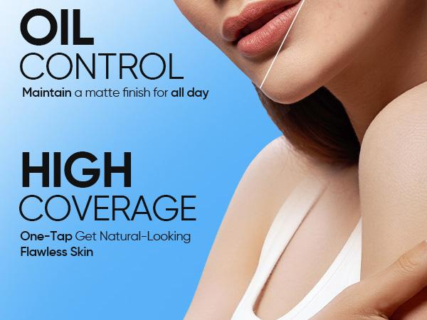 [New Shade Launch] SKINTIFIC Velvet Matte Cushion Foundation Blue Ultra Cover Powder Foundation, 12h Oil-Control, Lightweight, Long-Lasting, Waterproof Korean Cushion Makeup