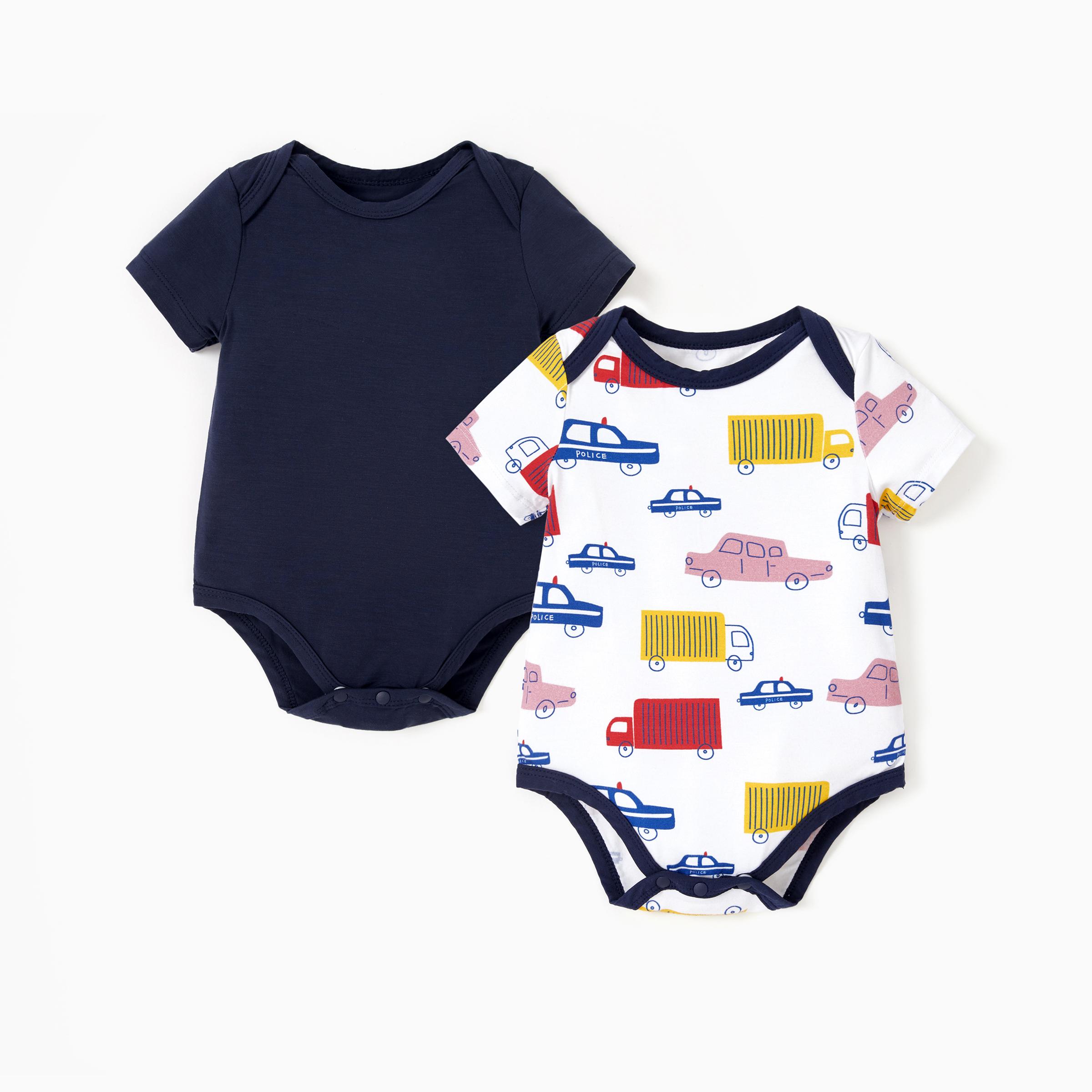 PATPAT Baby Bodysuits - Soft Viscose Made from Bamboo - Two Pack&Three pack Long Sleeve Funny for Boys and Girls -Newborn Infant Toddler Clothes