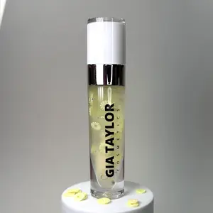 (Thick Wand) Pineapple Party Lipgloss Gloss / Clear Moisturizjng Non Sticky Smooth Hydrating Vegan