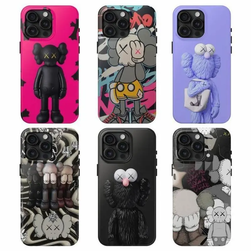 Aesthetic Kaws Color Two-In-One Film Case - Durable, Shock-Absorbing, and Trendy Protection - for iPhone17 16, 15, 14, 13, 12 Plus, Pro, Max, and Samsung S25-22 Perfect Birthday Gift for Friends
