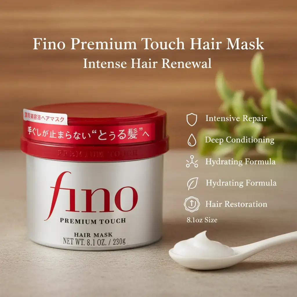 Fino Premium Touch Hair Mask, Nourishing Japanese Repair Treatment with Royal Jelly Extract, an Intensive Moisturizer for Dry Hair Damaged by Dyeing & Heat, 8.1 oz, Dyeing Hair