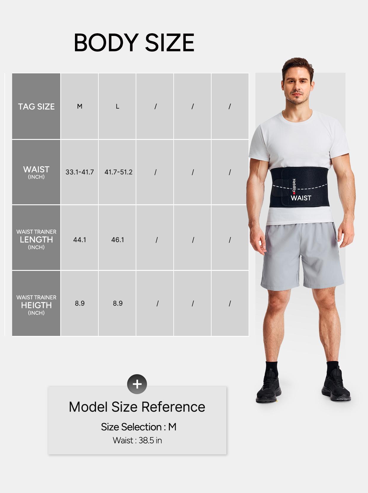 【Nebility】Men’s Waist Trainer Fitness Belt – Sweat-Activating Waist Trimmer with Support, Core Temperature Boost, Lumbar Support & Adjustable Velcro Fit SpringStatements