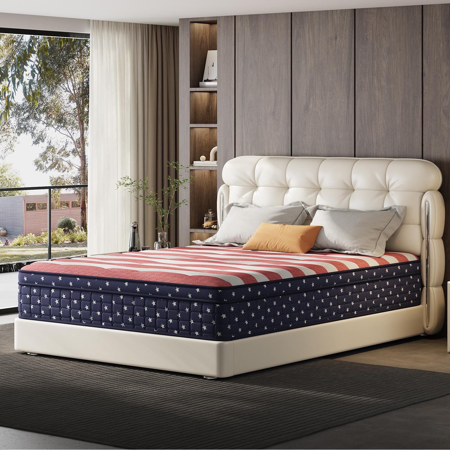 【evlwzl】10/12 Inch Twin, Full, Queen, King Mattress Memory Foam And Spring, Hybrid MattressMedium Firmness, Lumbar Support, For Home Rooms Hotels, Boxed Halloween ChristmasGift Furniture Ergonomic queen size mattress Interior Modern