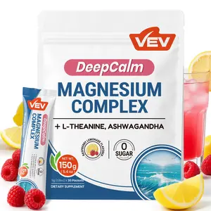 VEV Magnesium Drink Powder Supplement 30 Ct with Ashwagandha, L-Theanine & Vitamin D – Cortisol Lemonade  Support for Calm & Relaxation – Raspberry Lemonade Flavor – Vegan