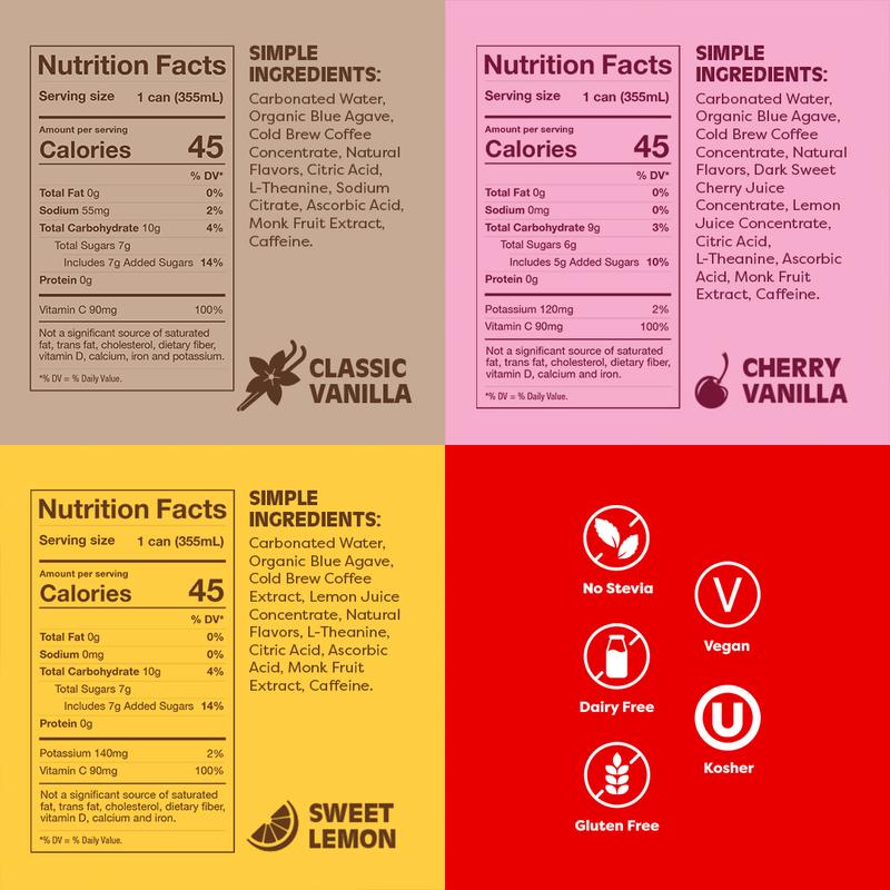 ESSPO Espresso Soda | Cold Brew Coffee Soda with L-Theanine | 45 Calories, 120mg Natural Caffeine | Vegan, Gluten Free, Kosher, No Stevia | 12 FL OZ (12 Pack)