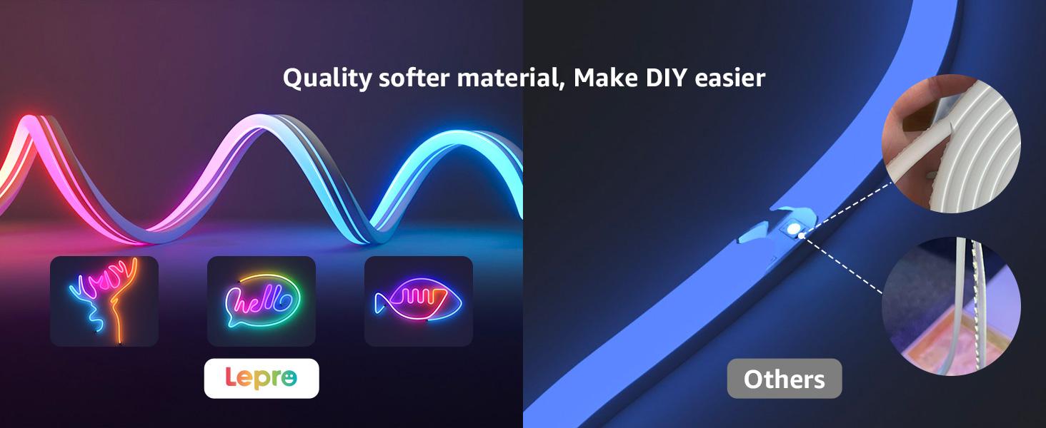 Lepro N1 AI Smart RGB Neon Rope Lights, Featuring LLM AI-Generated Lighting Effects, LightBeats Music Sync, Color Segment DIY Voice Control via App, Wi-Fi & Bluetooth Enabled for Christmas, Living Room and Bedroom Wall Decor -1