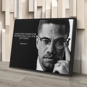 Unframed Malcolm X Motivational Quote Paper Poster Print, Powerful Black History Graphic Wall Art, Civil Rights Inspired Decor for Living Room, Office