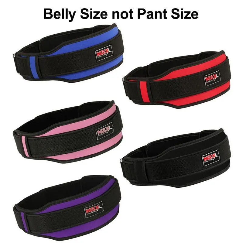 MRX 5" Wide Weight Lifting Belt - Heavy-Duty Neoprene & Nylon Construction with Adjustable Buckle for Lower Back Support, Fitness Weight Training Accessory, S