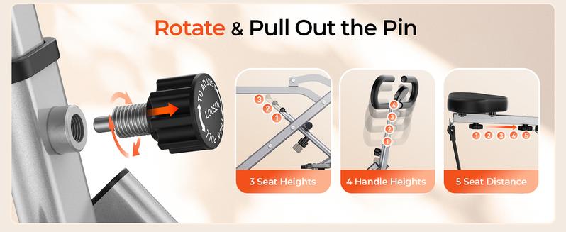 Flybird Squat Fitness Machine , Ride & Rowing Motion for Glutes, Thighs, Abs, and Leg Strength Training at Home, Foldable Core Trainer with 4 Resistance Levels,Whole Body Workout Machine with 330lbs Capacity