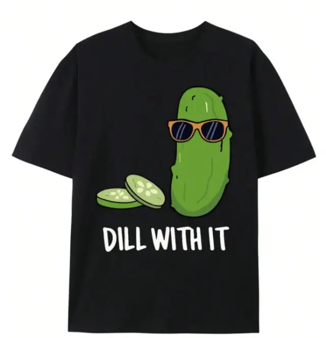 Coquette Pickle Pun Graphic T-Shirt for Men & Women, Casual Short Sleeve Lightweight Cotton, Comfortable & Breathable for Everyday