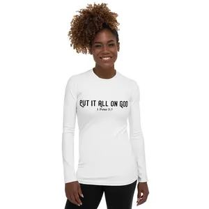 Put It All On God Women's Rash Guard
