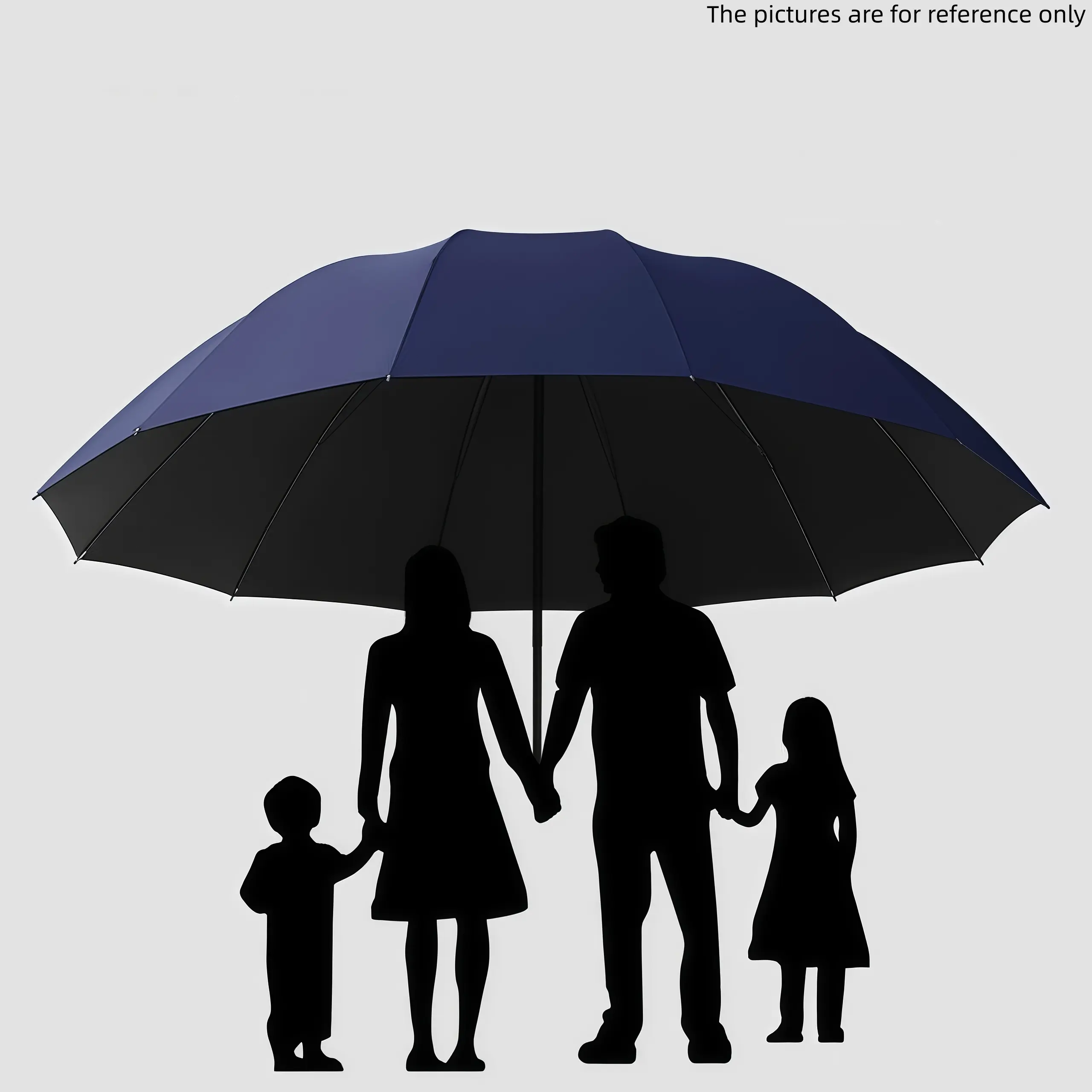 Portable Rain Waterproof Wind Resistant Outside Umbrella, Black Manual Folding Umbrella, 2 Optional Sizes Oversized Windproof UV Umbrella, 125cm Large Diameter For 2 Adults, UPF50 Sun & Rain Protection Unisex Foldable Umbrella, Ship Within 24H