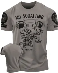 069. No Squatting Funny Workout Gym T-Shirt for Men