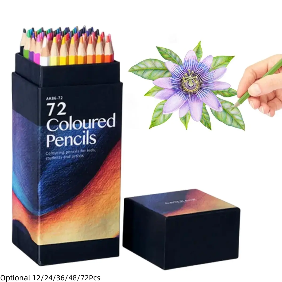 1 Set Professional Wooden Oil-based Colored Pencil, Artist Pencil Set, 12/18/24/36/48/72 Colors Hexagon Handle Coloring Pencil For Drawing Sketching, Valentine's Day Gift, Drawing Tools